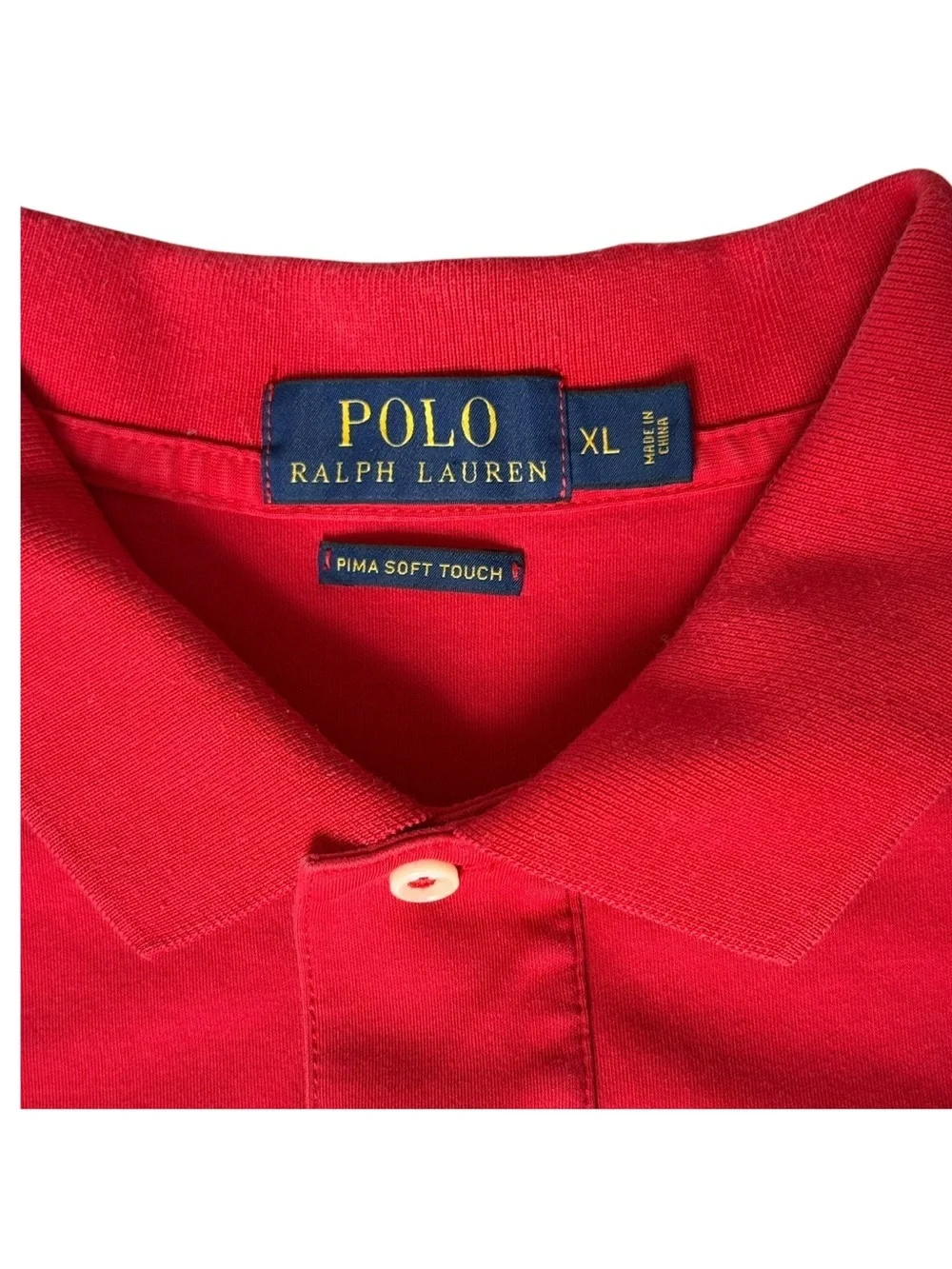 Polo Ralph Lauren Soft Touch Polo Shirt Mens Size XL Red Pima Cotton Pony Logo
